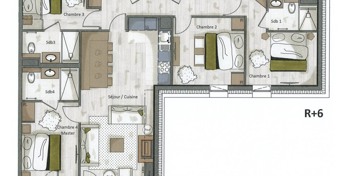 Appartement-penthouse à louer à Courchevel 1650