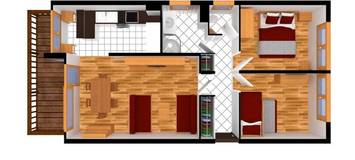 Квартира, в Куршевеле 1650 Морионд -56 м²- 3 спальни