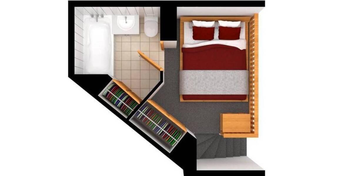 El apartamento es un dúplex ubicado en Courchevel Moriond