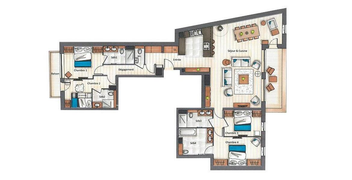 Apartment, in Courchevel 1650 Moriond 