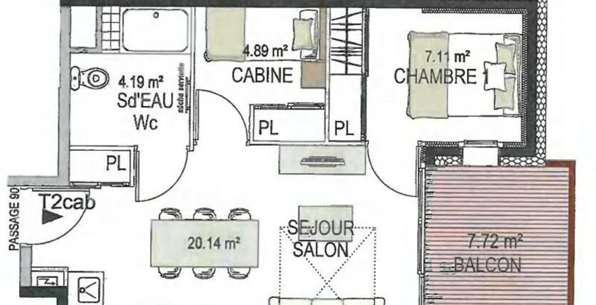 Appartement à louer à Courchevel 1650 Moriond de 36 m² 