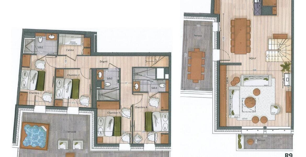 Duplex à louer à Méribel