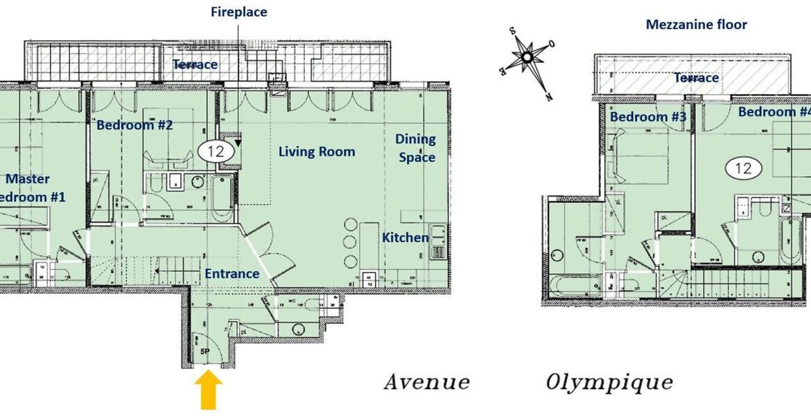 Лофт в Валь Д'Изере внутри резиденции Вся квартира  118 m² 
