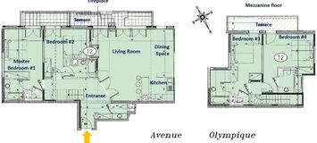 Лофт в Валь Д'Изере внутри резиденции Вся квартира  118 m² 