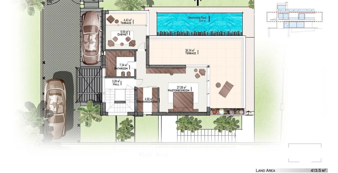 Villa moderna de 4 dormitorios en Río Verde con piscina