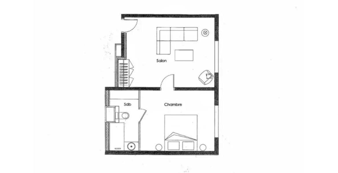 Elegante suite de un dormitorio en Courchevel