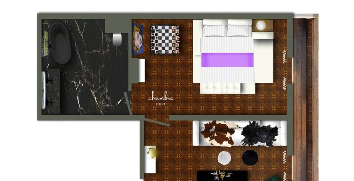 Elegante suite de un dormitorio en Courchevel