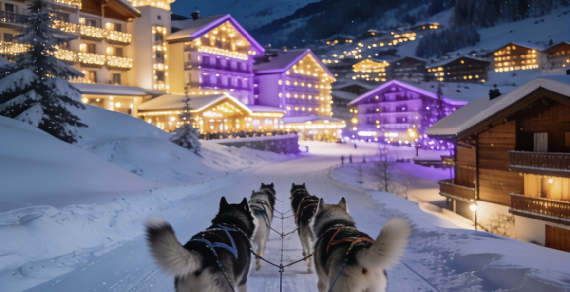 Частное ночное катание на собачьих упряжках в Куршевеле